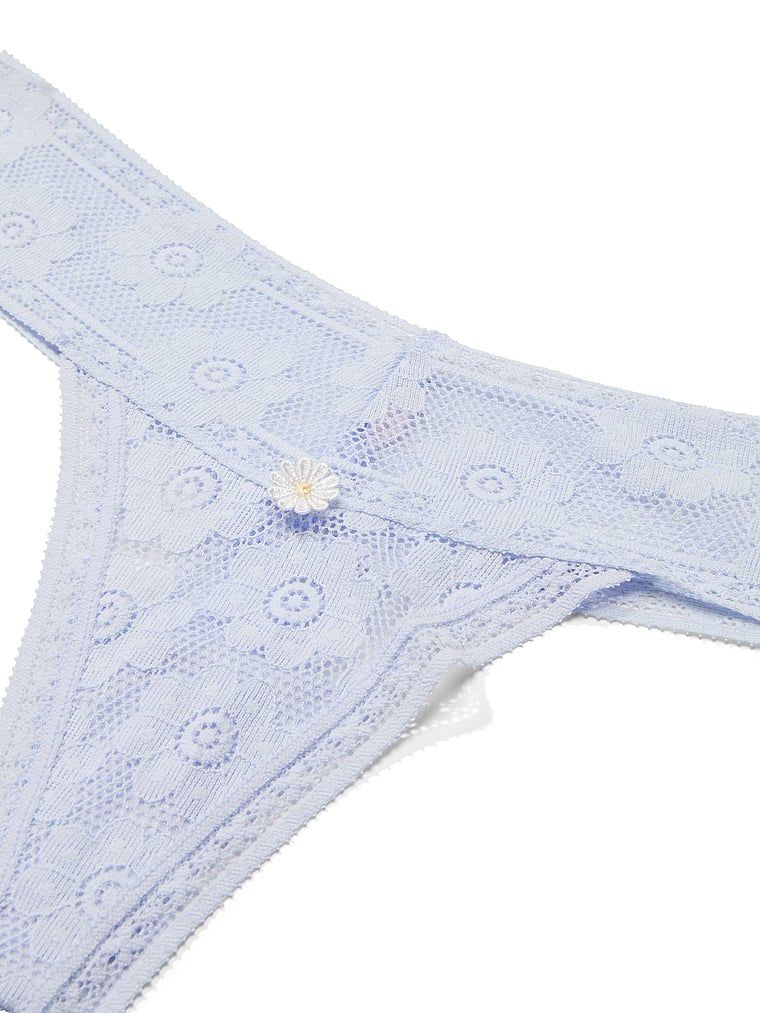 Stringi z koronką szydełkową Lace. Produkt ma kolor niebieski i pochodzi z kolekcji Lacie. 