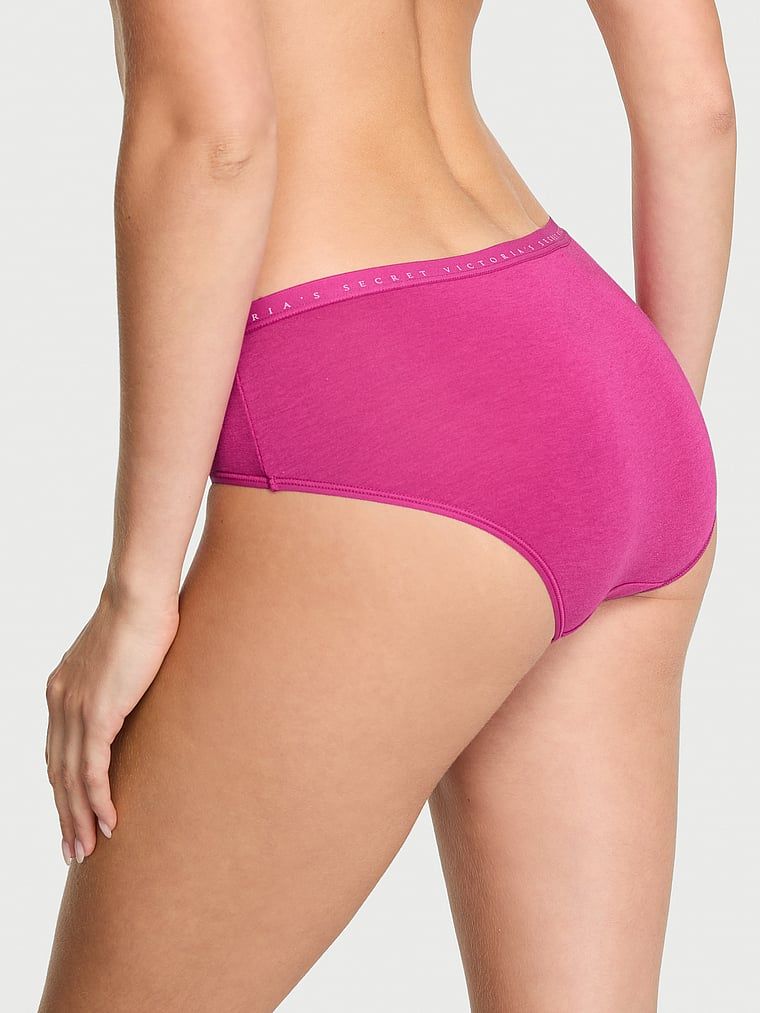 Majtki bawełniane Hiphugger. Produkt ma kolor różowy i pochodzi z kolekcji Victoria's Secret. 