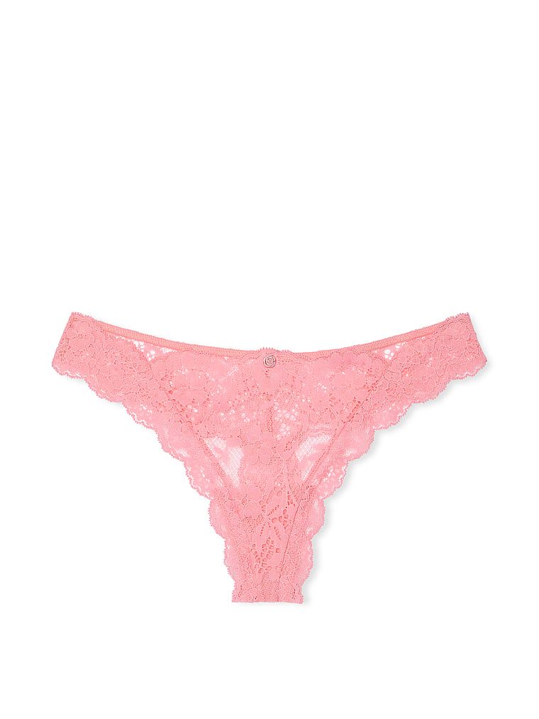 Stringi koronkowe Lace. Produkt ma kolor różowy i pochodzi z kolekcji Dream Angels. 