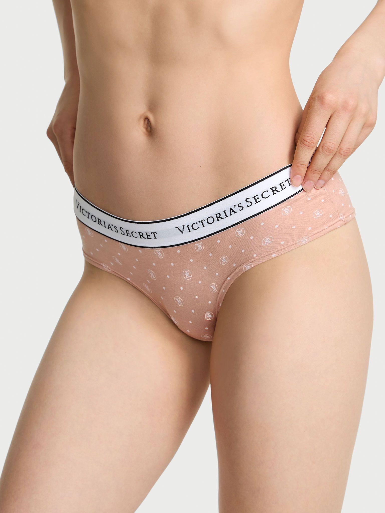 Majtki bawełniane z logo w talii Cheeky. Produkt jest wzorzysty i pochodzi z kolekcji Cotton. 