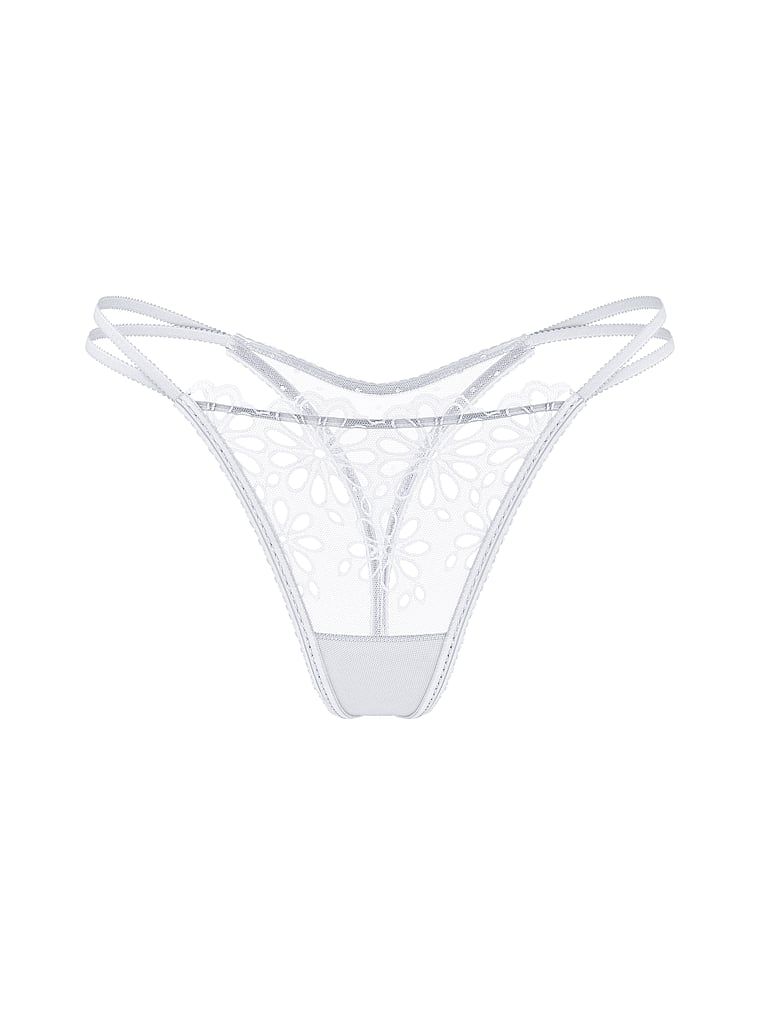 Stringi z siateczki Eyelet Mesh. Produkt ma kolor biały i pochodzi z kolekcji Lacie. 
