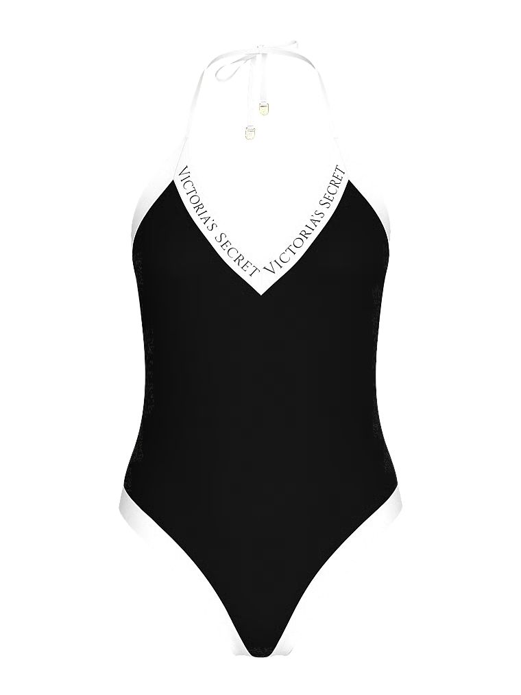 Strój kąpielowy jednoczęściowy Iconic Logo. Produkt ma kolor czarny i pochodzi z kolekcji Victoria's Secret Swim. 