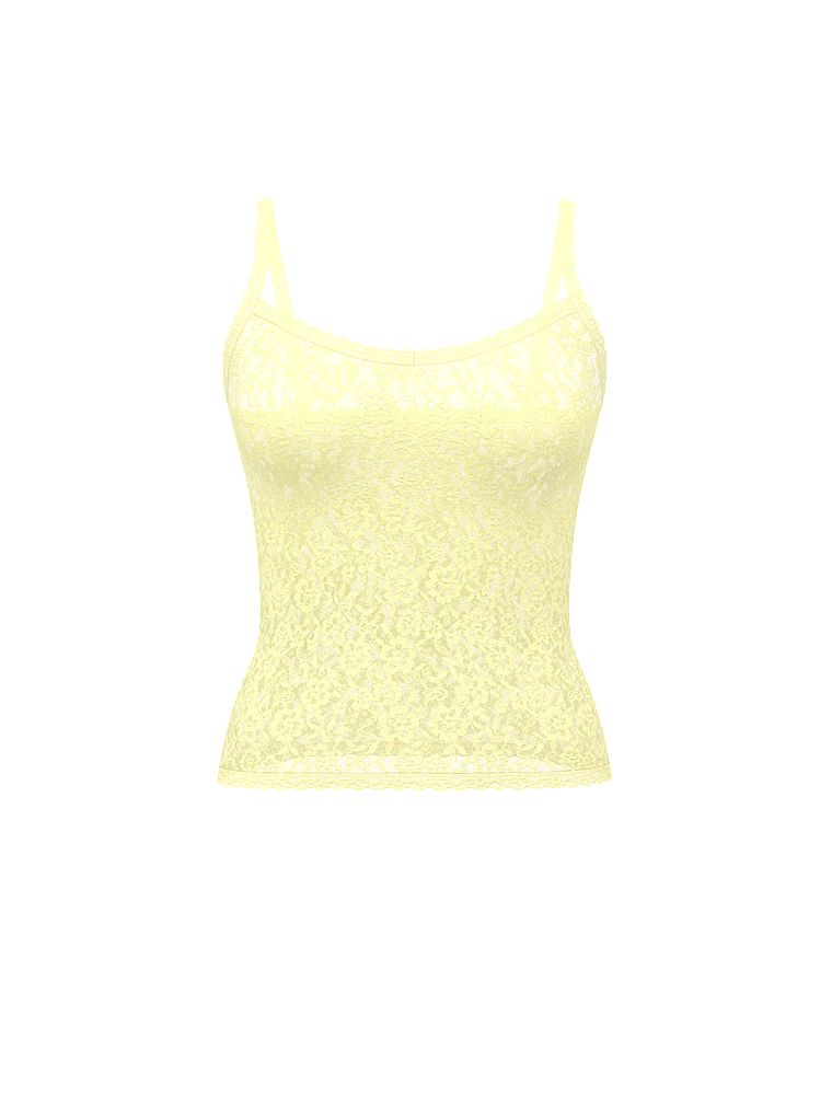 Top koronkowy na cienkich ramiączkach Cami. Produkt ma kolor żółty i pochodzi z kolekcji Victoria's Secret. 