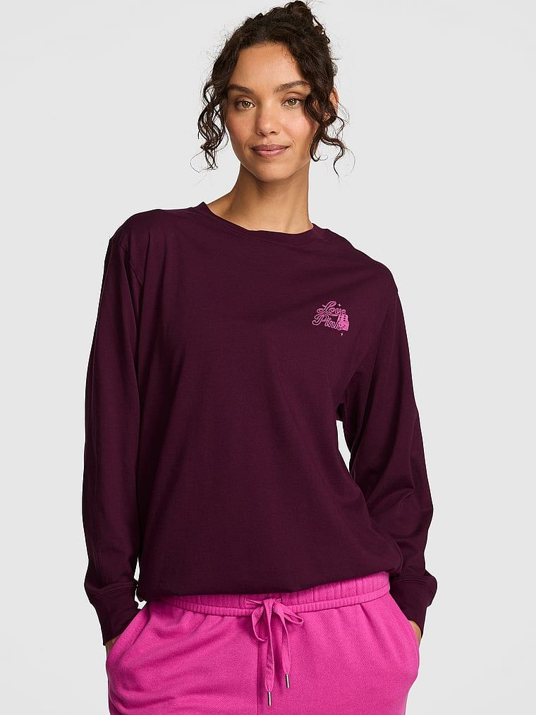 PINK Koszulka Campus Cotton z długim rękawem