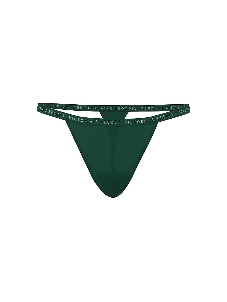 Stringi bawełniane Stretch Cotton. Produkt ma kolor zielony i pochodzi z kolekcji Victoria's Secret. 