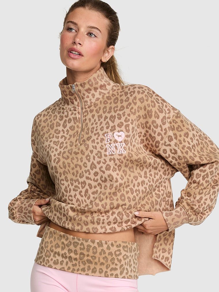 Prosta bluza z krótkim zamkiem Campus Fleece