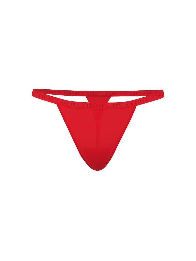Stringi bawełniane Stretch Cotton. Produkt ma kolor czerwony i pochodzi z kolekcji Victoria's Secret. 