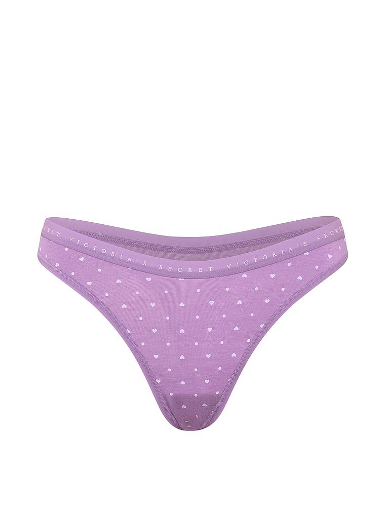 Stringi bawełniane High-Leg Scoop. Produkt ma kolor wzorzysty i pochodzi z kolekcji Victoria's Secret. 