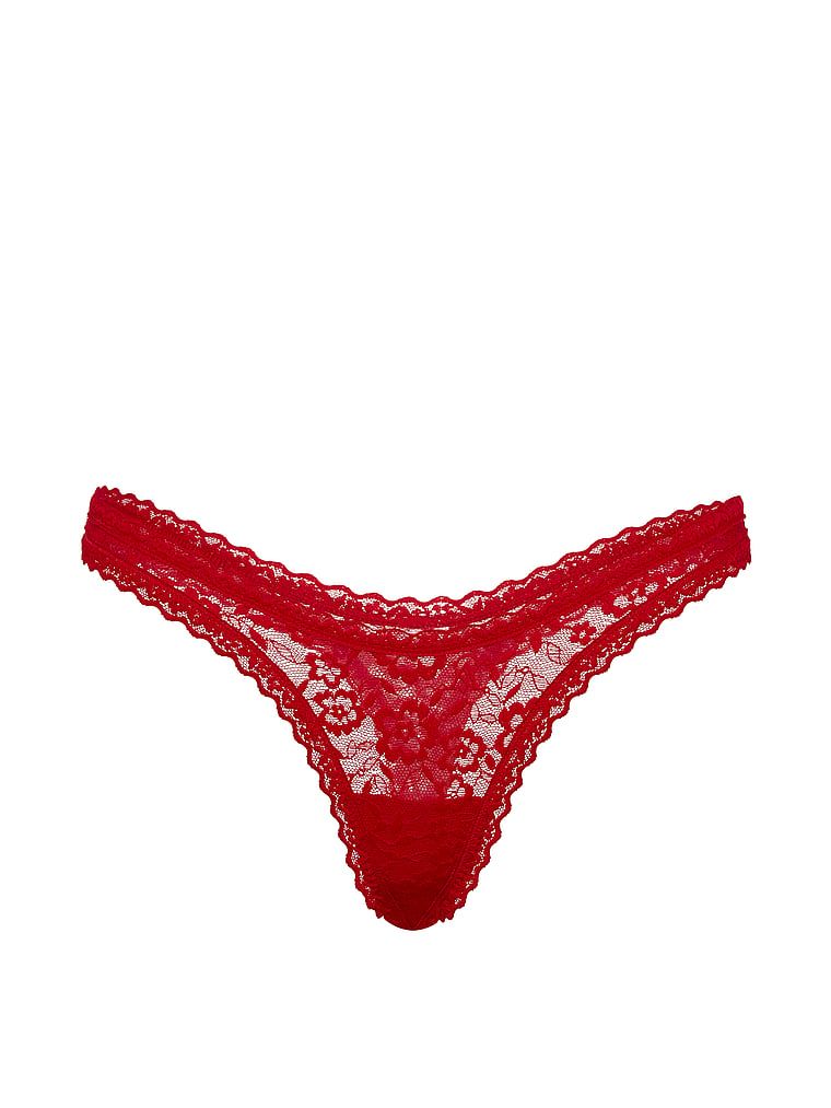 Stringi koronkowe Ultra-Mini Scoop. Produkt ma kolor czerwony i pochodzi z kolekcji Lacie. 