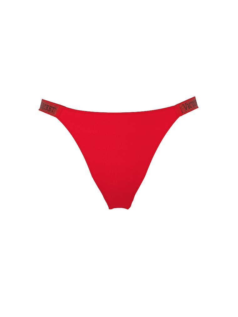 Majtki brazyliany z błyszczącymi paskami Shine Strap Brazilian. Produkt ma kolor czerwony i pochodzi z kolekcji Very Sexy. 