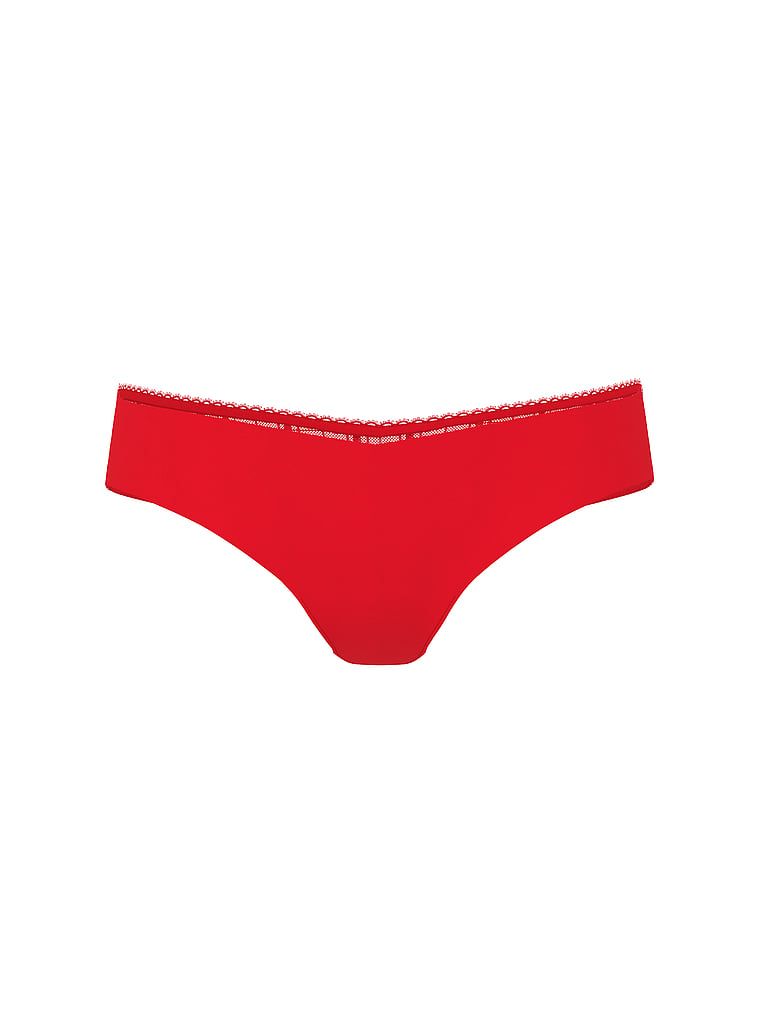 Stringi z siateczką w kratkę z tyłu No-Show Plaid Mesh. Produkt ma kolor czerwony i pochodzi z kolekcji No-Show. 