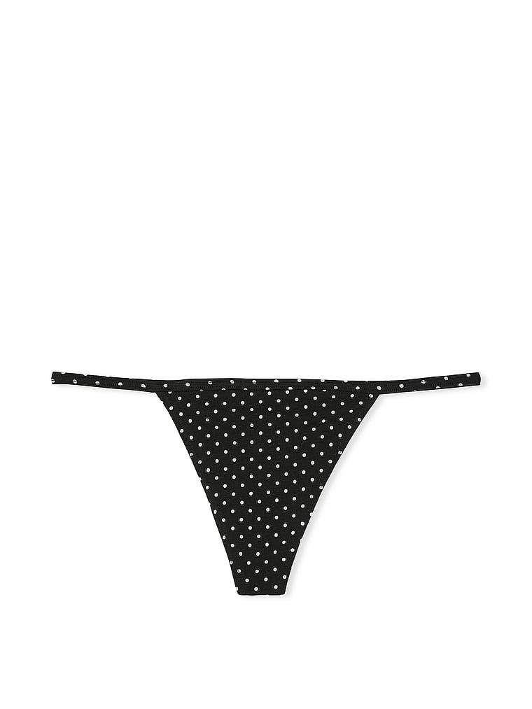 Stringi bawełniane Stretch Cotton. Produkt jest wzorzysty i pochodzi z kolekcji Victoria's Secret. 