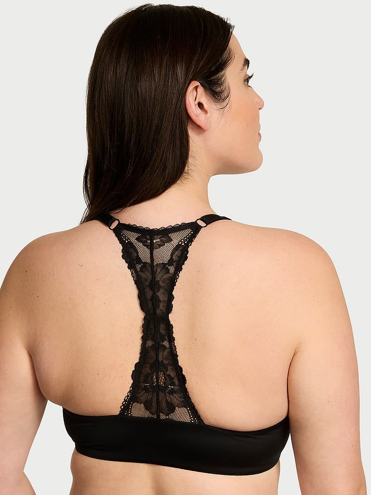 Body by Victoria Biustonosz lekko uszytywniany zapinany z przodu z koronką na plecach Racerback Demi