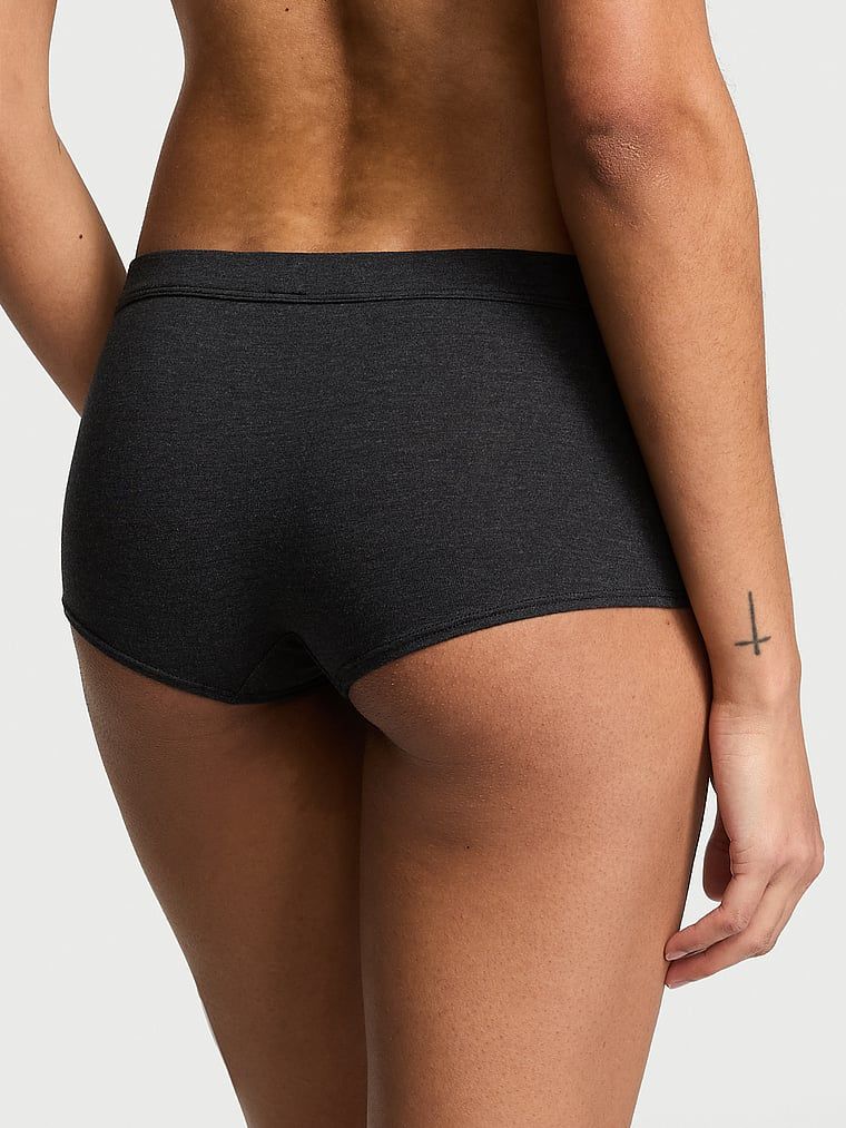 Majtki szorty bawełniane z logo w talii Boyshort Hardware. Produkt ma kolor czarny i pochodzi z kolekcji Cotton. 