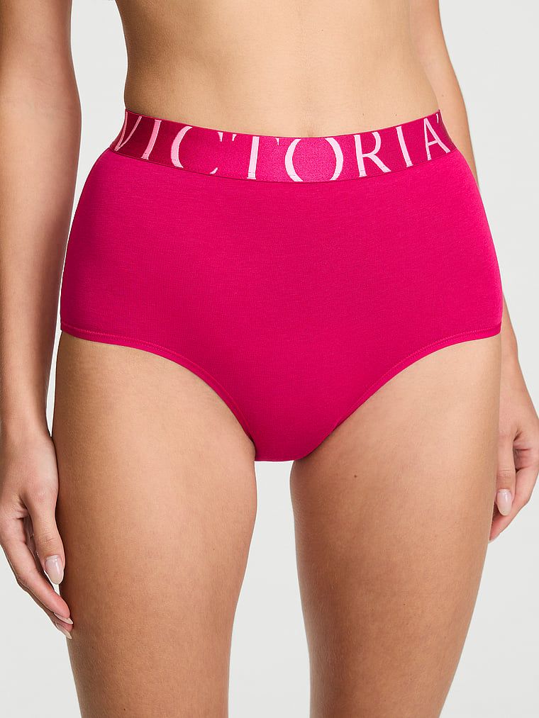 Cotton Majtki bawełniane z wysokim stanem Exploded Logo Brief