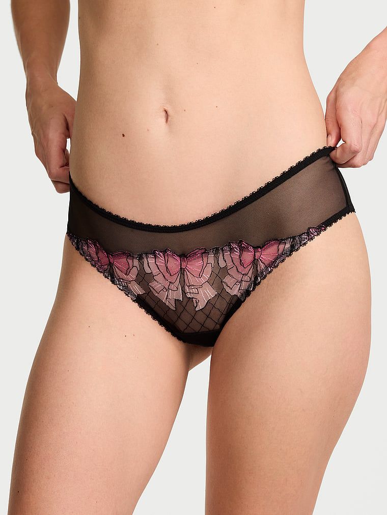 Victoria's Secret Majtki z siateczki Tease Bow Cheeky
