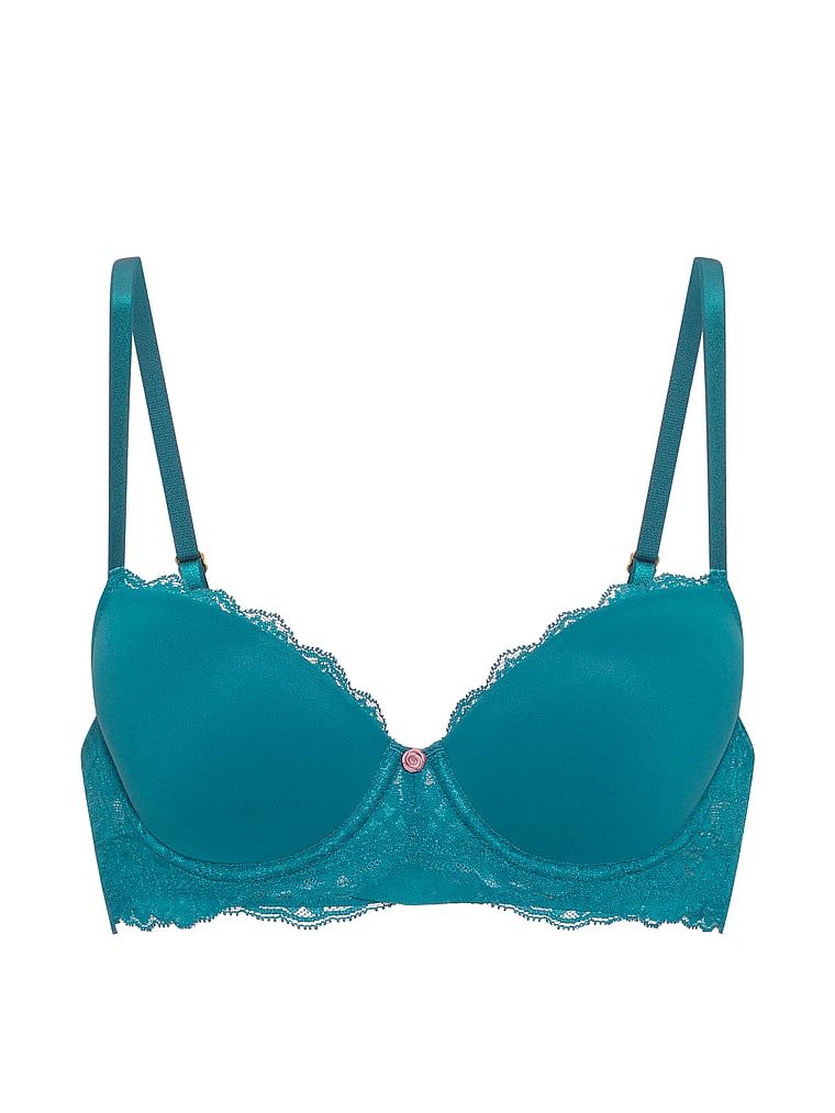 Biustonosz lekko usztywniany z koronką Lace Demi. Produkt ma kolor niebieski i pochodzi z kolekcji Dream Angels. 