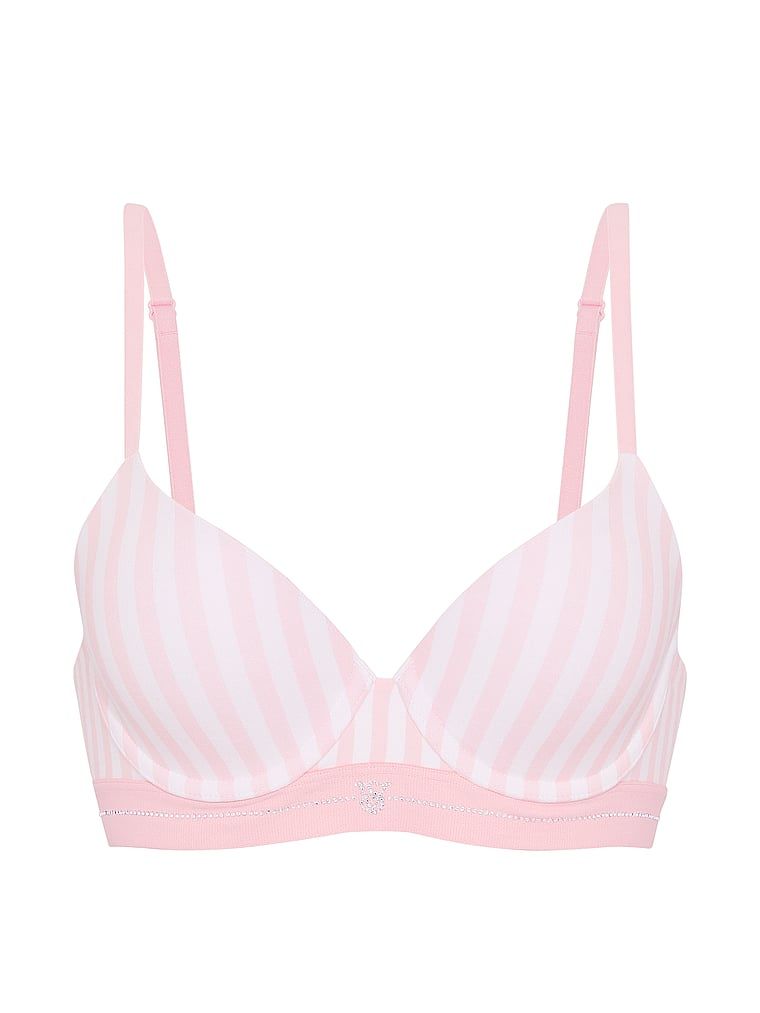 Biustonosz push-up bawełniany Perfect Shape Signature Shine. Produkt ma kolor wzorzysty i pochodzi z kolekcji T-shirt. 