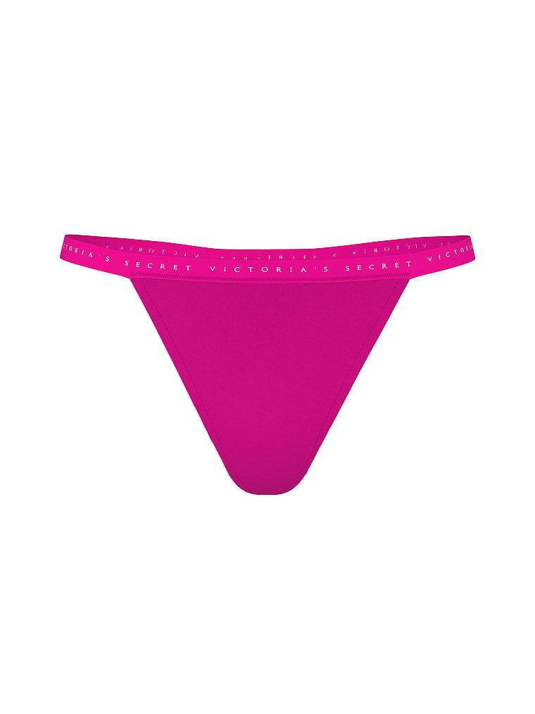 Stringi bawełniane Stretch Cotton. Produkt ma kolor różowy i pochodzi z kolekcji Victoria's Secret. 