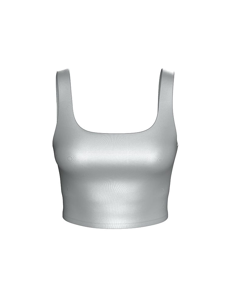 Top sportowy z błyszczącego materiału VSX GlossyTech. Produkt ma kolor szary i pochodzi z kolekcji VSX. 