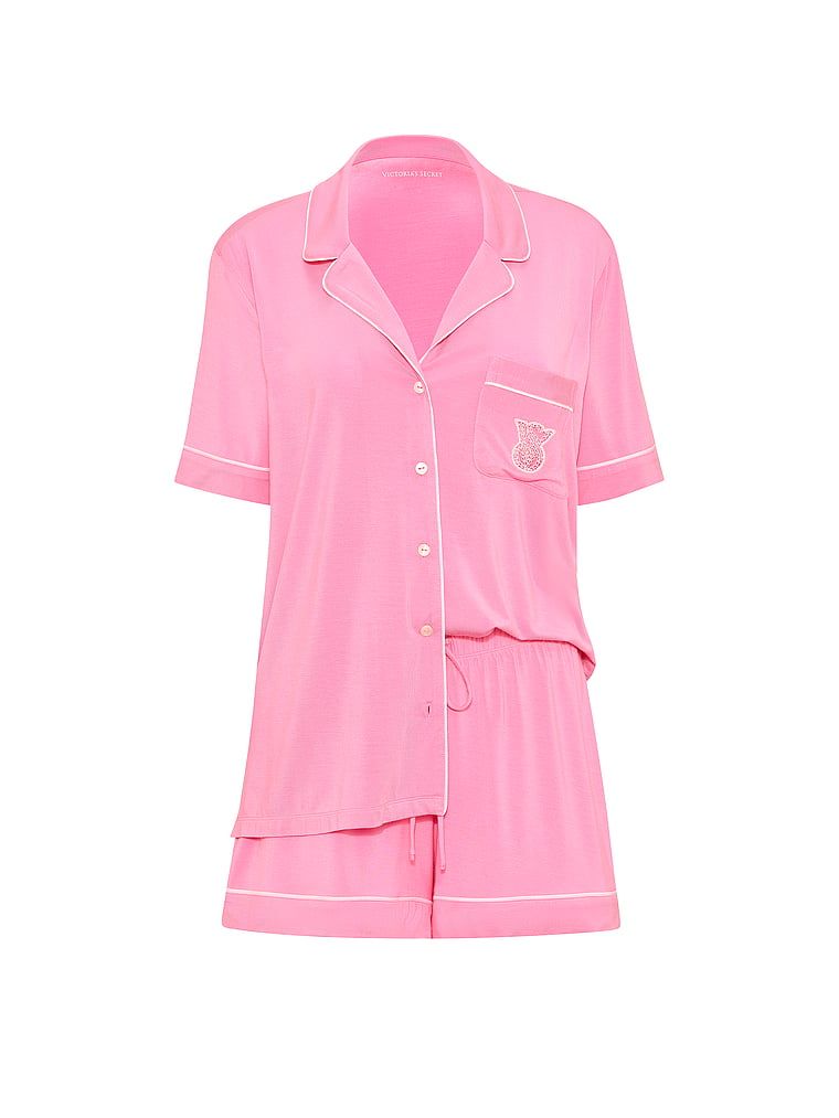 Piżama z modalu z szortami SoSoft. Produkt ma kolor różowy i pochodzi z kolekcji Victoria's Secret. 