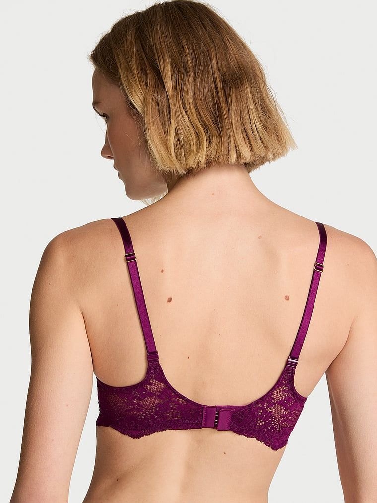 Biustonosz push-up Smooth and Lace. Produkt ma kolor fioletowy i pochodzi z kolekcji Dream Angels. 