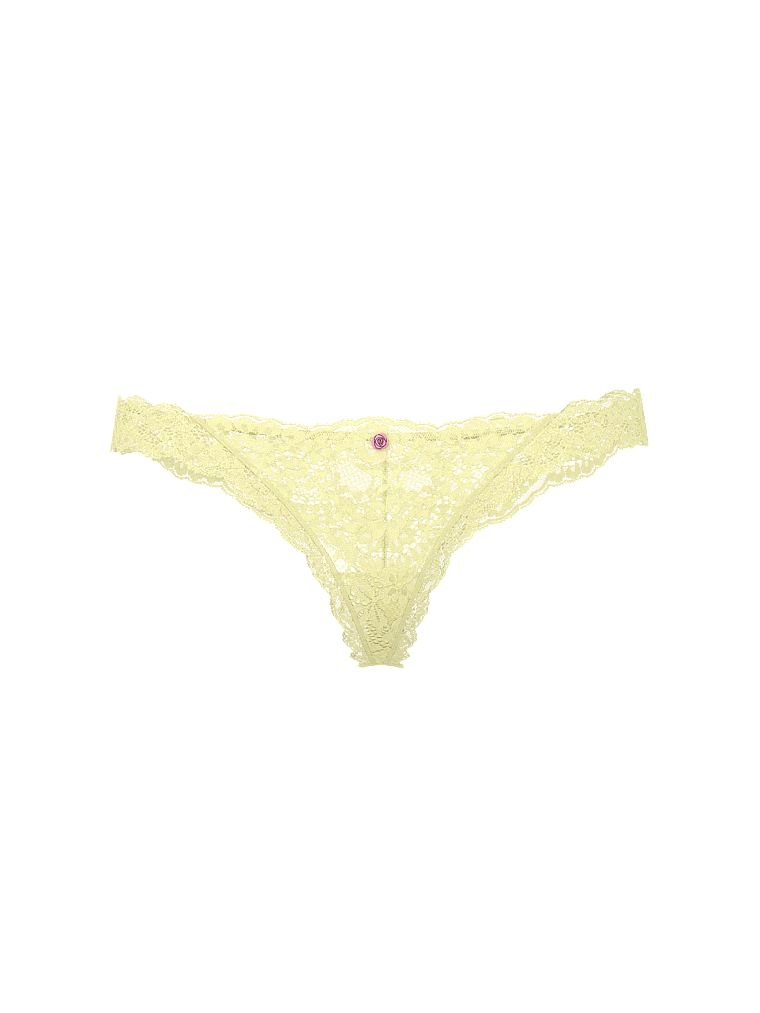 Stringi koronkowe Lace. Produkt ma kolor żółty i pochodzi z kolekcji Dream Angels. 