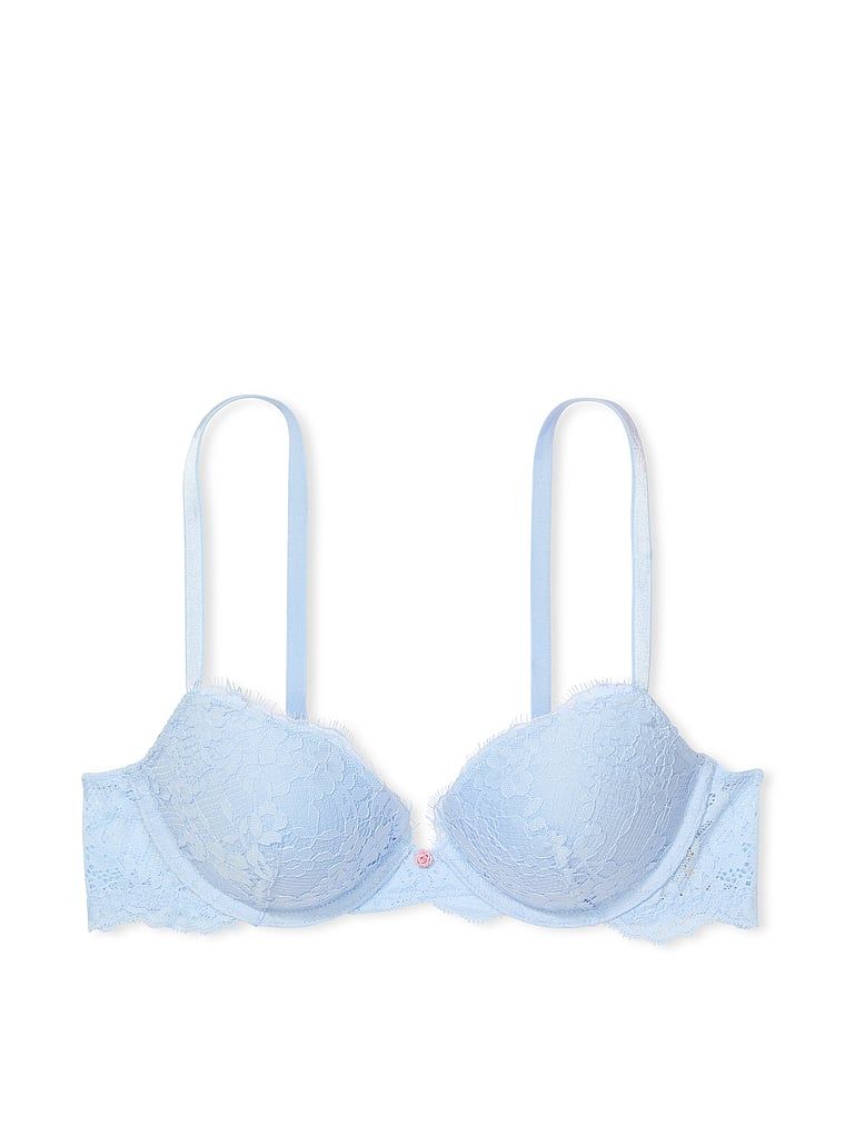 Na zdjęciu na białym tle widoczny jest biustonosz push-up Dream Angels. Produkt ma kolor niebieski i pochodzi z kolekcji Dream Angels.