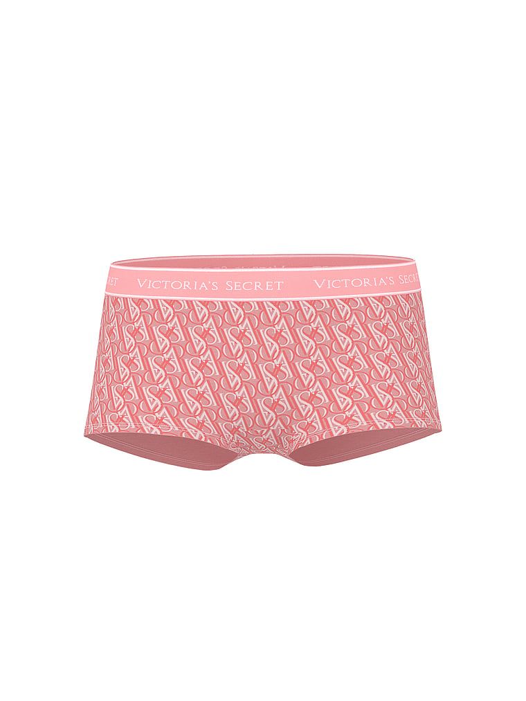 Cotton Majtki bawełniane szorty z logo w talii Boyshort