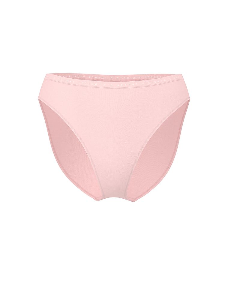Victoria's Secret Majtki bawełniane figi z wysoko wyciętymi nogawkami High-Leg Brief