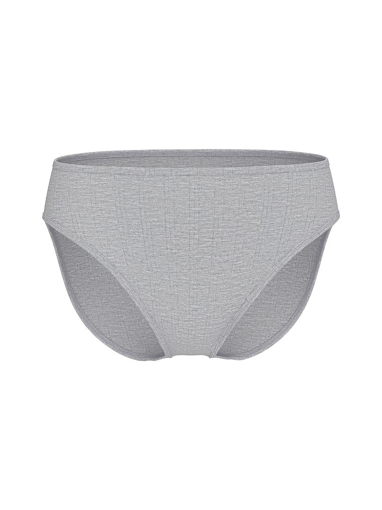Majtki figi z modalu z wysoko wyciętymi nogawkami Ultra-Fine Brief. Produkt ma kolor szary i pochodzi z kolekcji Victoria's Secret. 