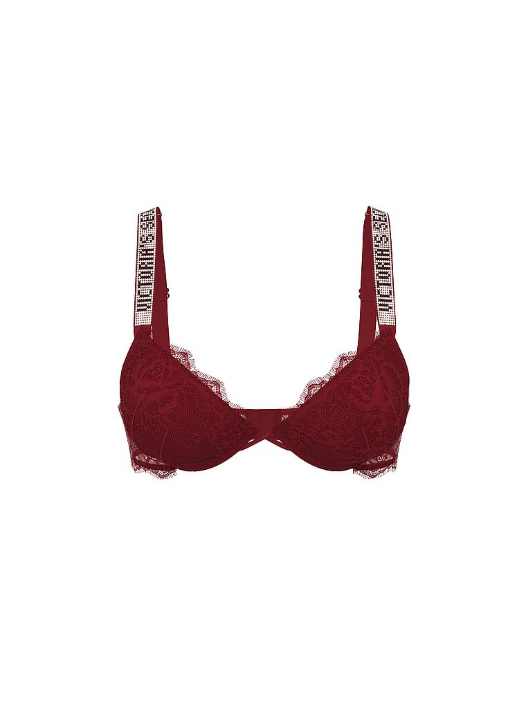 Very Sexy Biustonosz push-up koronkowy z błyszczącymi ramiączkami Shine Strap