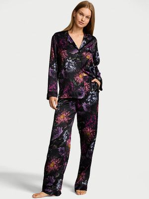 Victoria's Secret Piżama satynowa z długimi rękawami Signature