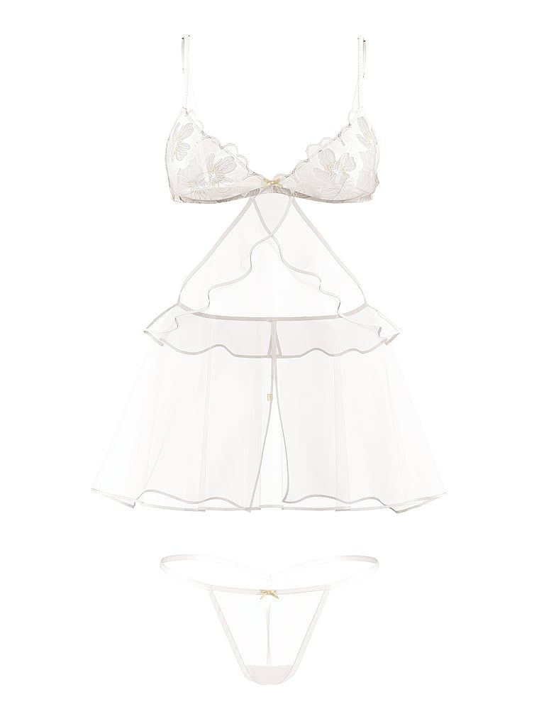 Very Sexy Fartuszek i stringi dla panny młodej Peony Bridal Babydoll
