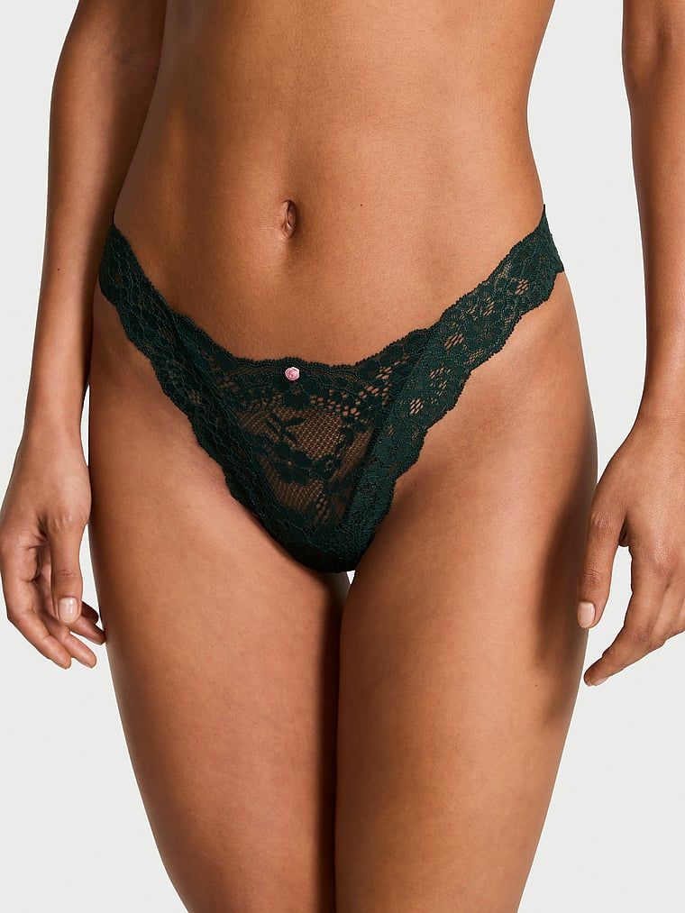Majtki brazyliany koronkowe Brazilian. Produkt ma kolor zielony i pochodzi z kolekcji Dream Angels. 