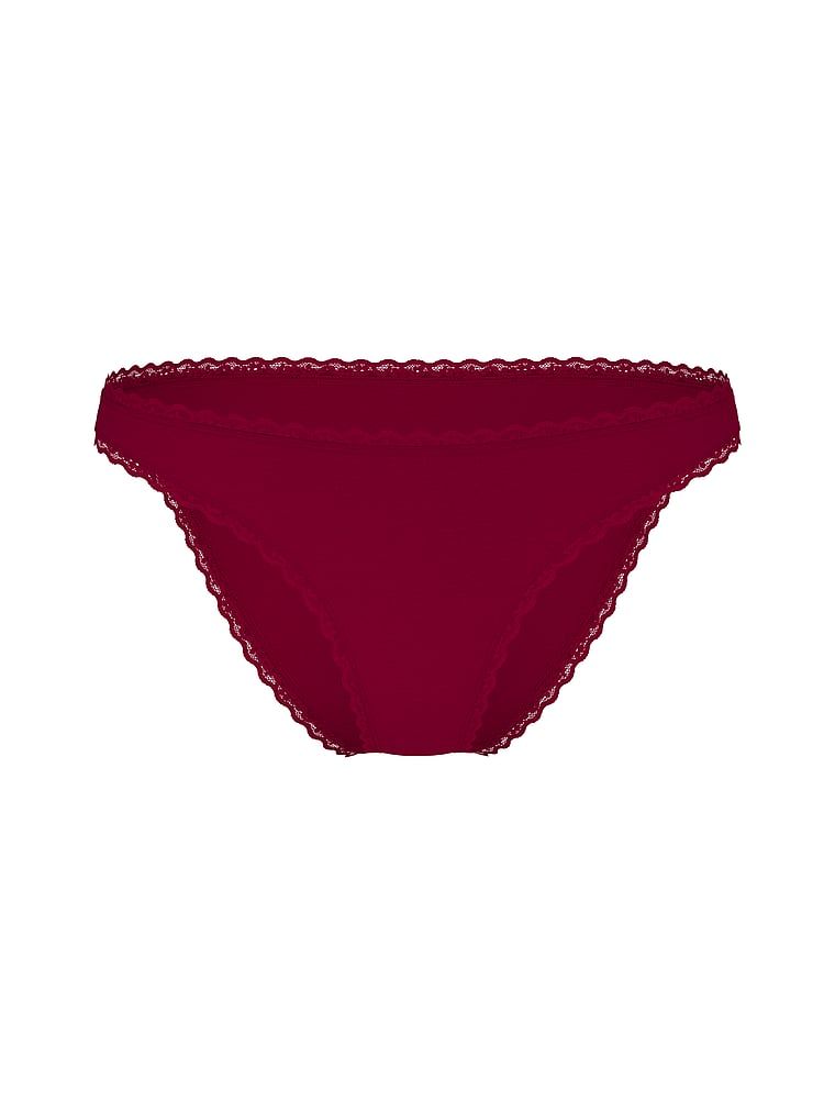 Majtki bawełniane z koronką Lace-Trim Bikini. Produkt ma kolor różowy i pochodzi z kolekcji Lacie. 