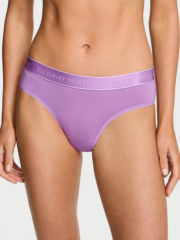 Cotton Majtki bawełniane z logo w talii Hiphugger