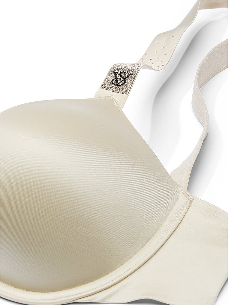 Na zdjęciu widoczny jest detal, zbliżenie na biustonosz push-up powiększający o 2 rozmiary Bombshell Scattered Shine Strap.