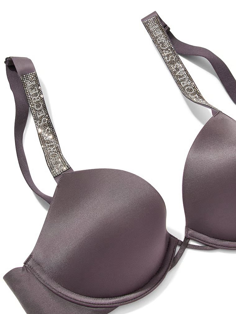 Biustonosz push-up Shine Strap. Produkt ma kolor szary i pochodzi z kolekcji Very Sexy. 