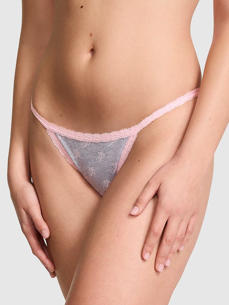 Bawełniane majtki bikini z paseczkami i koronką