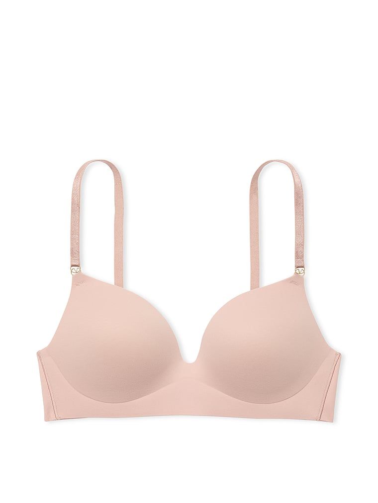 Na zdjęciu na białym tle widoczny jest biustonosz push-up bez fiszbin Smooth. Produkt ma kolor beżowy i pochodzi z kolekcji Dream Angels.