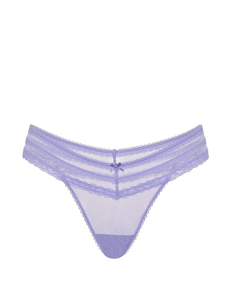 Majtki brazyliany z siateczki Lace-Trim. Produkt ma kolor niebieski i pochodzi z kolekcji Dream Angels. 