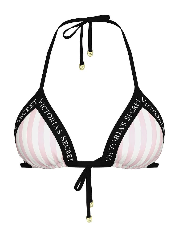 Góra od bikini VS Iconic Logo. Produkt jest wzorzysty i pochodzi z kolekcji Victoria's Secret Swim. 