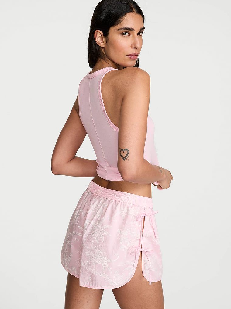 Szorty od piżamy bawełniane Mix & Match Heritage. Produkt jest wzorzysty i pochodzi z kolekcji Victoria's Secret. 