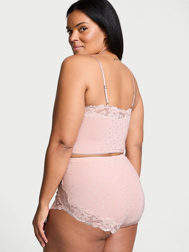 Zestaw do spania z modalu - top i szorty z koronką. Produkt ma kolor wzorzysty i pochodzi z kolekcji Victoria's Secret. 