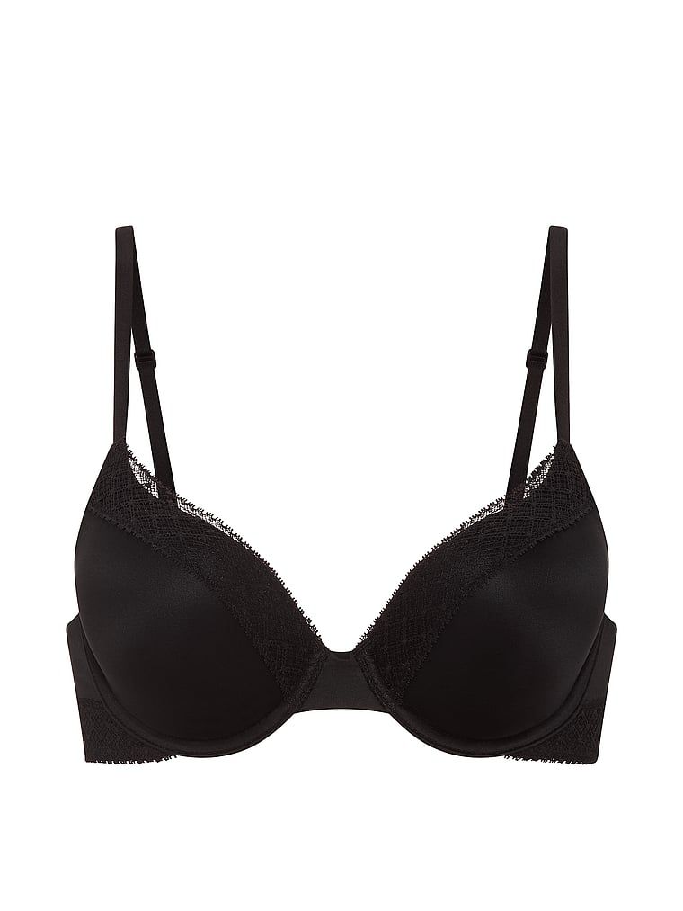 Biustonosz push-up z koronką Perfect Shape Lace-Trim. Produkt ma kolor czarny i pochodzi z kolekcji Body by Victoria. 