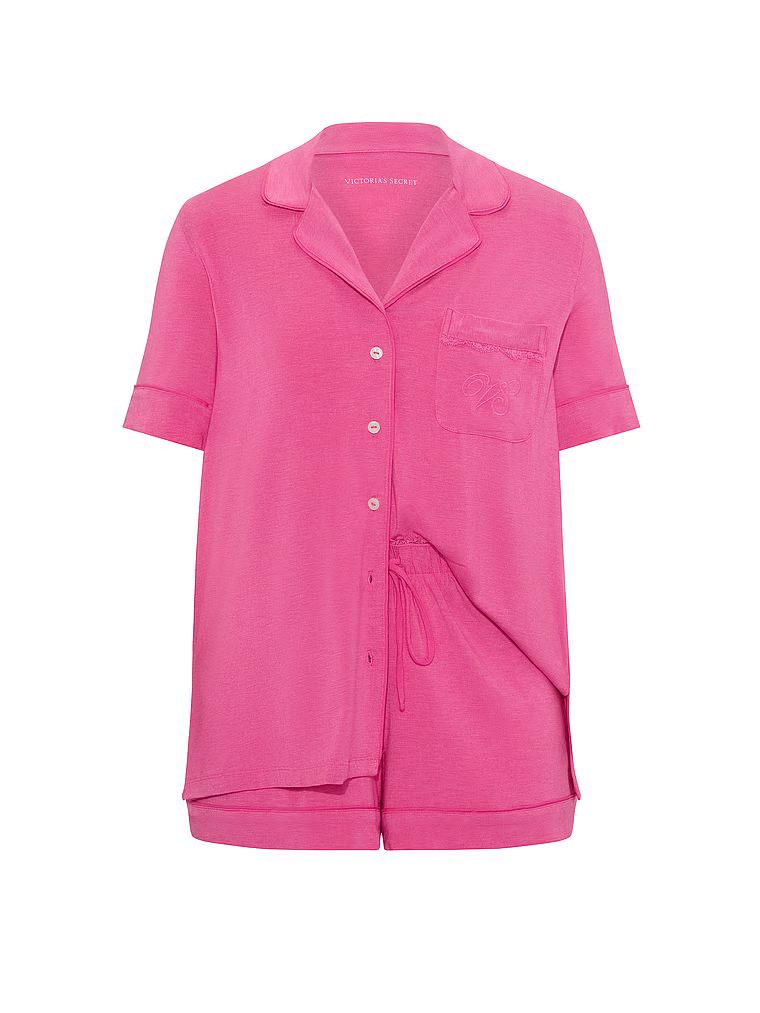 Piżama z modalu z szortami SoSoft. Produkt ma kolor różowy i pochodzi z kolekcji Victoria's Secret. 