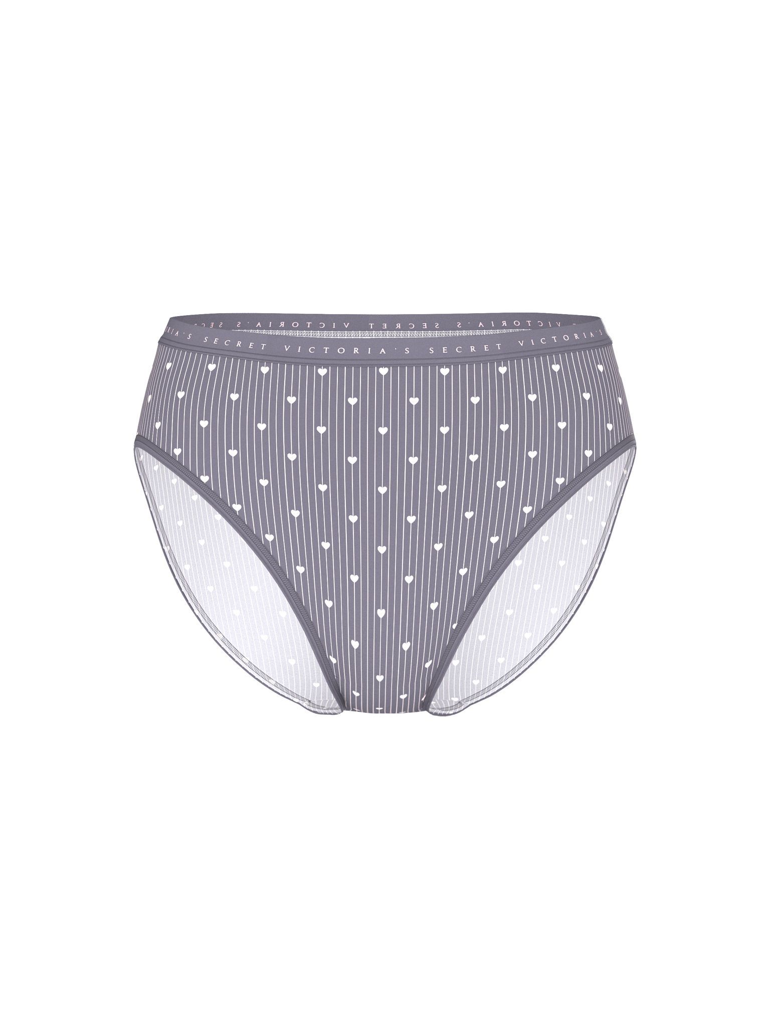 Majtki bawełniane figi z wysoko wyciętymi nogawkami High-Leg Brief. Produkt jest wzorzysty i pochodzi z kolekcji Victoria's Secret. 