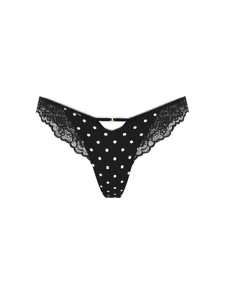 Stringi z koronką i wysoko wyciętymi nogawkami Lace-Trim High-Leg. Produkt jest wzorzysty i pochodzi z kolekcji Very Sexy. 