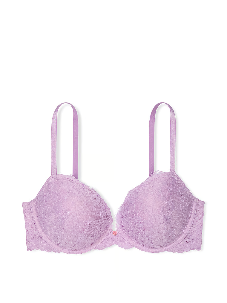 Na zdjęciu na białym tle widoczny jest biustonosz push-up Dream Angels. Produkt ma kolor purpurowy i pochodzi z kolekcji Dream Angels.